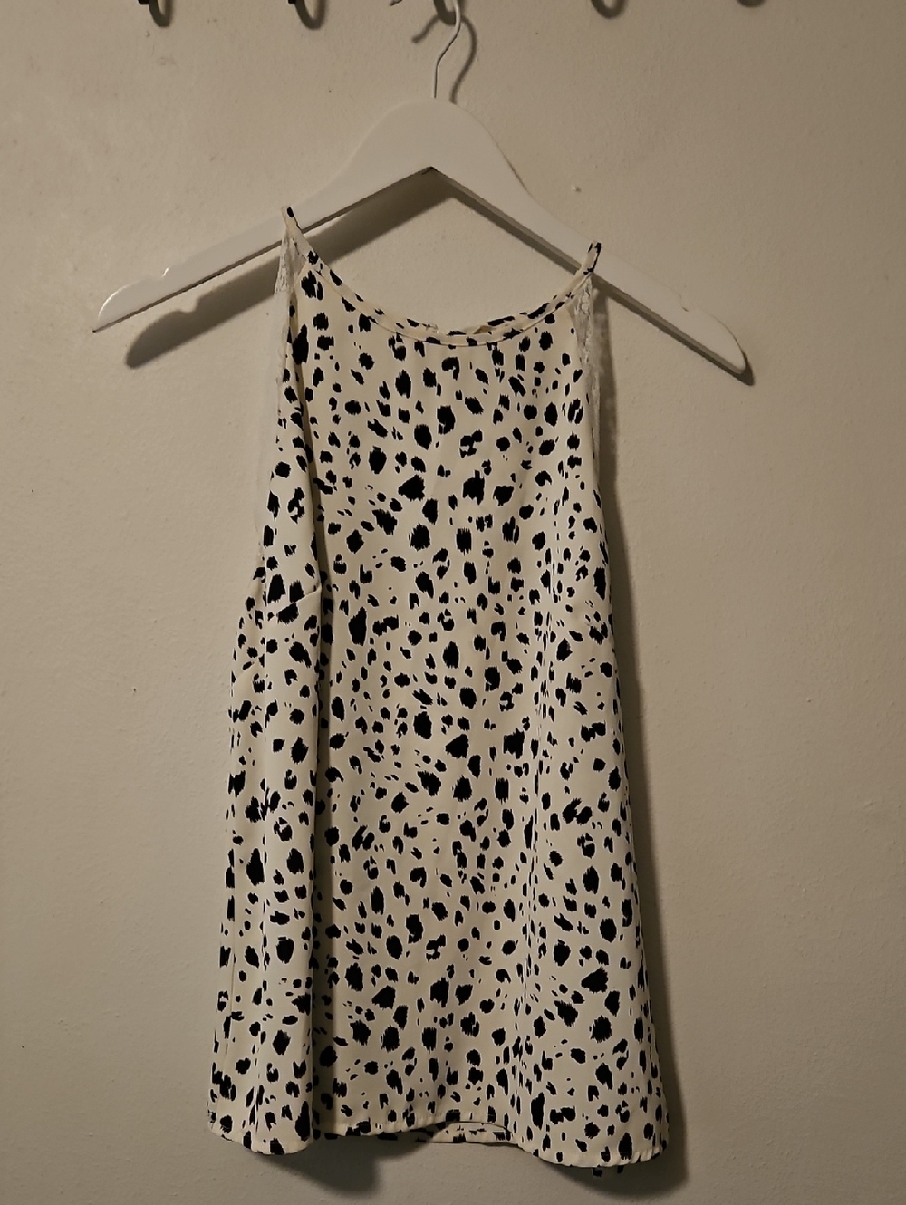eesome Cream and Black Spotted Tank